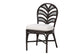 bali & pari Niven Natural Rattan Dining Chair with Cushion - Handwoven Wicker Accent Chair with Banana Leaf Backrest Design for Kitchen or Dining Room
