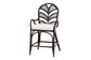 bali & pari Niven Natural Rattan Counter Stool with Cushion - Handwoven Wicker Accent Stool with Banana Leaf Backrest Design for Kitchen Island
