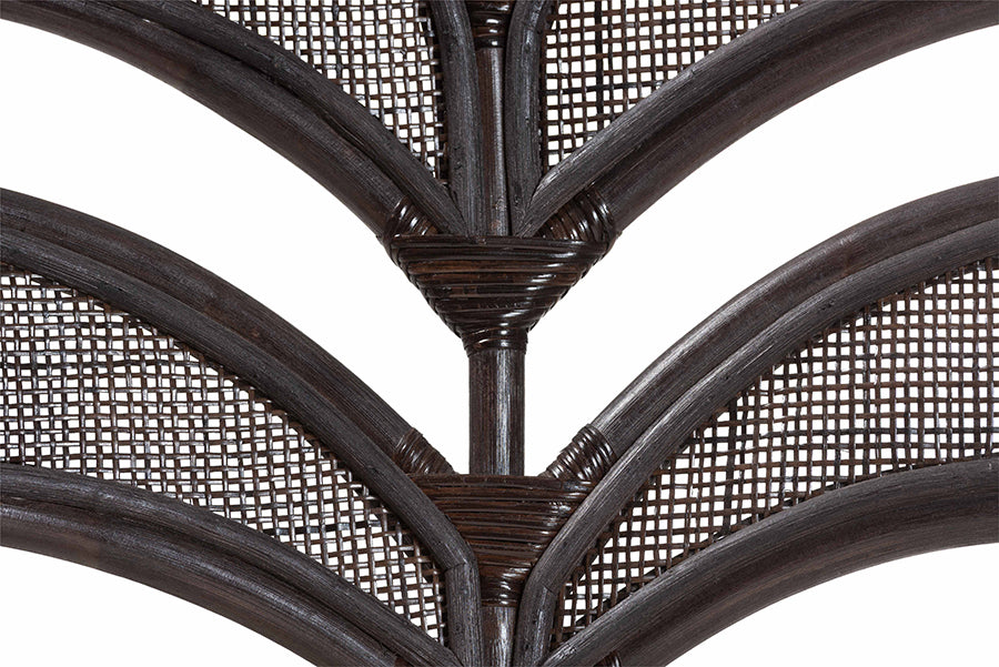 bali & pari Niven Natural Rattan Counter Stool with Cushion - Handwoven Wicker Accent Stool with Banana Leaf Backrest Design for Kitchen Island