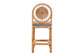 bali & pari Oberon Natural Rattan Counter Stool with Cushion - Handwoven Wicker Kitchen Island Seating with Sunburst Backrest