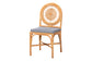 bali & pari Oberon Natural Rattan Dining Chair with Cushion - Handwoven Wicker Bistro Accent Seating with Sunburst Backrest