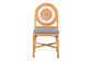 bali & pari Oberon Natural Rattan Dining Chair with Cushion - Handwoven Wicker Bistro Accent Seating with Sunburst Backrest