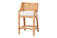 bali & pari Ottis Natural Rattan Counter Stool with Cushion - Handwoven Wicker Kitchen Island or Lounge Seating with Integrated Footrest