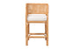 bali & pari Ottis Natural Rattan Counter Stool with Cushion - Handwoven Wicker Kitchen Island or Lounge Seating with Integrated Footrest