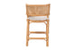 bali & pari Ottis Natural Rattan Counter Stool with Cushion - Handwoven Wicker Kitchen Island or Lounge Seating with Integrated Footrest