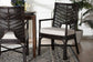 bali & pari Oscar Natural Rattan Dining Chair - Handwoven Wicker Accent Chair with Chevron Back and Armrests for Kitchen or Dining Room