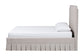 Baxton Studio Ronelyn Platform Bed with Pleated Skirt - Fabric Upholstered Bed Frame with Panel Headboard, Queen