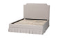 Baxton Studio Ronelyn Platform Bed with Pleated Skirt - Fabric Upholstered Bed Frame with Panel Headboard, Queen