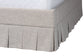 Baxton Studio Ronelyn Platform Bed with Pleated Skirt - Fabric Upholstered Bed Frame with Panel Headboard, Queen