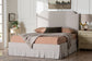 Baxton Studio Ronelyn Platform Bed with Pleated Skirt - Fabric Upholstered Bed Frame with Panel Headboard, Queen