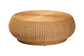 bali & pari Beatriz Natural Rattan Coffee Table : Handwoven Wicker Accent Table with Sculptural Drum Silhouette and Round Tabletop for Living Room or Sunroom
