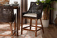 bali & pari Petra Natural Rattan Counter Stool - Handwoven Wicker Accent Stool with Wingback Profile and Cutout Handle, Espresso