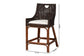 bali & pari Petra Natural Rattan Counter Stool - Handwoven Wicker Accent Stool with Wingback Profile and Cutout Handle, Espresso
