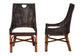 bali & pari Petra Natural Rattan 2-Piece Dining Chair Set - Handwoven Wicker Accent Chair with Wingback Profile and Cutout Handle, Espresso