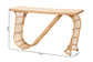bali & pari Araceli Rattan S-Curve Console Table - Handwoven Wicker Sculptural Accent Table for Living Room or Entryway