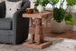bali & pari Miyoco Monkey End Table - Handwoven Rattan Sculptural Accent Side Table with Platform Base