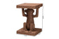 bali & pari Miyoco Monkey End Table - Handwoven Rattan Sculptural Accent Side Table with Platform Base