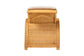 bali & pari Aries Natural Rattan Chaise Lounge Chair with Cushion - Handwoven Wicker Accent Lounger Rolled Backrest and Arms for Living Room or Sunroom