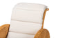 bali & pari Aries Natural Rattan Chaise Lounge Chair with Cushion - Handwoven Wicker Accent Lounger Rolled Backrest and Arms for Living Room or Sunroom