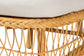 bali & pari Bruno Natural Rattan Chaise Lounge Chair with Cushion - Handwoven Wicker Accent Lounger with Rounded Backrest and Arms for Living Room, Bedroom or Sunroom