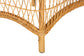 bali & pari Bruno Natural Rattan Chaise Lounge Chair with Cushion - Handwoven Wicker Accent Lounger with Rounded Backrest and Arms for Living Room, Bedroom or Sunroom