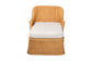 bali & pari Cesar Natural Rattan Chaise Lounge Chair with Cushion - Handwoven Wicker Accent Lounger with Rounded Backrest and Arms for Living Room, Bedroom or Sunroom