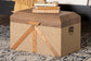 Baxton Studio Kande Storage Trunk - Decorative Storage Chest with Hinged Top and Woven Exterior for Living Room or Bedroom