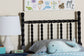 Baxton Studio Edaline Bamboo Motif Headboard - Crafted Wood Panel with Decorative Turned Spindle Design for Boho Costal Bedroom, Twin, Black