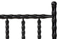 Baxton Studio Edaline Bamboo Motif Headboard - Crafted Wood Panel with Decorative Turned Spindle Design for Boho Costal Bedroom, King, Black