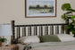 Baxton Studio Edaline Bamboo Motif Headboard - Crafted Wood Panel with Decorative Turned Spindle Design for Boho Costal Bedroom, King, Black