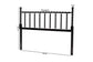 Baxton Studio Edaline Bamboo Motif Headboard - Crafted Wood Panel with Decorative Turned Spindle Design for Boho Costal Bedroom, Full, Black