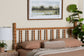 Baxton Studio Edaline Bamboo Motif Headboard - Crafted Wood Panel with Decorative Turned Spindle Design for Boho Costal Bedroom, Full, Oak Brown