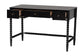 Baxton Studio Lucera Bobbin Writing Desk - 3-Drawer Home Office Desk with Spindle Frame, Black