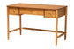 Baxton Studio Lucera Bobbin Writing Desk - 3-Drawer Home Office Desk with Spindle Frame, Oak Brown