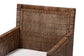 bali & pari Karis Rattan Dining Chair with Cushion - Handwoven Wicker Armchair with Mahogany Wood Frame, Coastal Boho Style Indoor Seating, Antique Coffee