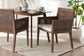 bali & pari Karis Rattan Dining Chair with Cushion - Handwoven Wicker Armchair with Mahogany Wood Frame, Coastal Boho Style Indoor Seating, Antique Coffee