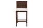 bali & pari Sofia Rattan Counter Stool with Mahogany Wood Frame - Handwoven Wicker Counter Height Chair with Cushion, Coastal Boho Style Kitchen Island Seating, Antique Coffee