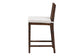 bali & pari Sofia Rattan Counter Stool with Mahogany Wood Frame - Handwoven Wicker Counter Height Chair with Cushion, Coastal Boho Style Kitchen Island Seating, Antique Coffee