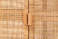 bali & pari Vivan Natural Rattan Storage Cabinet - 2-Tier Handwoven Wicker Accent Cabinet with Double Doors and Elevated Base, Natural Brown