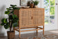 bali & pari Vivan Natural Rattan Storage Cabinet - 2-Tier Handwoven Wicker Accent Cabinet with Double Doors and Elevated Base, Natural Brown