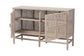 bali & pari Vivan Natural Rattan Storage Cabinet - 2-Tier Handwoven Wicker Accent Cabinet with Double Doors and Elevated Base, French Grey