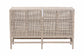 bali & pari Vivan Natural Rattan Storage Cabinet - 2-Tier Handwoven Wicker Accent Cabinet with Double Doors and Elevated Base, French Grey