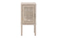 bali & pari Vivan Natural Rattan Nightstand - Handwoven Wicker Accent Bedside Table with Interior Shelving and Elevated Base, French Grey