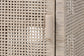 bali & pari Vivan Natural Rattan Nightstand - Handwoven Wicker Accent Bedside Table with Interior Shelving and Elevated Base, French Grey