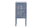bali & pari Vivan Natural Rattan Nightstand - Handwoven Wicker Accent Bedside Table with Interior Shelving and Elevated Base, Navy Blue