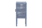 bali & pari Vivan Natural Rattan Nightstand - Handwoven Wicker Accent Bedside Table with Interior Shelving and Elevated Base, Navy Blue
