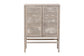 bali & pari Vivan Natural Rattan Storage Cabinet - 3-Tier Handwoven Wicker Accent Cabinet with Double Doors and Elevated Base, French Grey