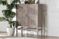 bali & pari Vivan Natural Rattan Storage Cabinet - 3-Tier Handwoven Wicker Accent Cabinet with Double Doors and Elevated Base, French Grey
