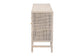 bali & pari Vivan Natural Rattan Storage Cabinet - 3-Drawer Handwoven Wicker Accent Cabinet with Interior Shelving and Elevated Base, French Grey