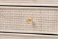 bali & pari Vivan Natural Rattan Storage Cabinet - 3-Drawer Handwoven Wicker Accent Cabinet with Interior Shelving and Elevated Base, French Grey